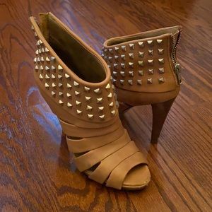 ASH open-toed heeled booties with stud details